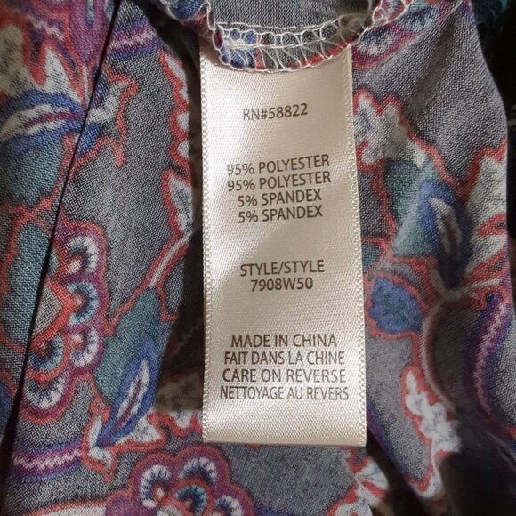 Max Studio Floral Pullover Shift Dress Size Small 3/4" Balloon Sleeves‎ - Picture 9 of 14